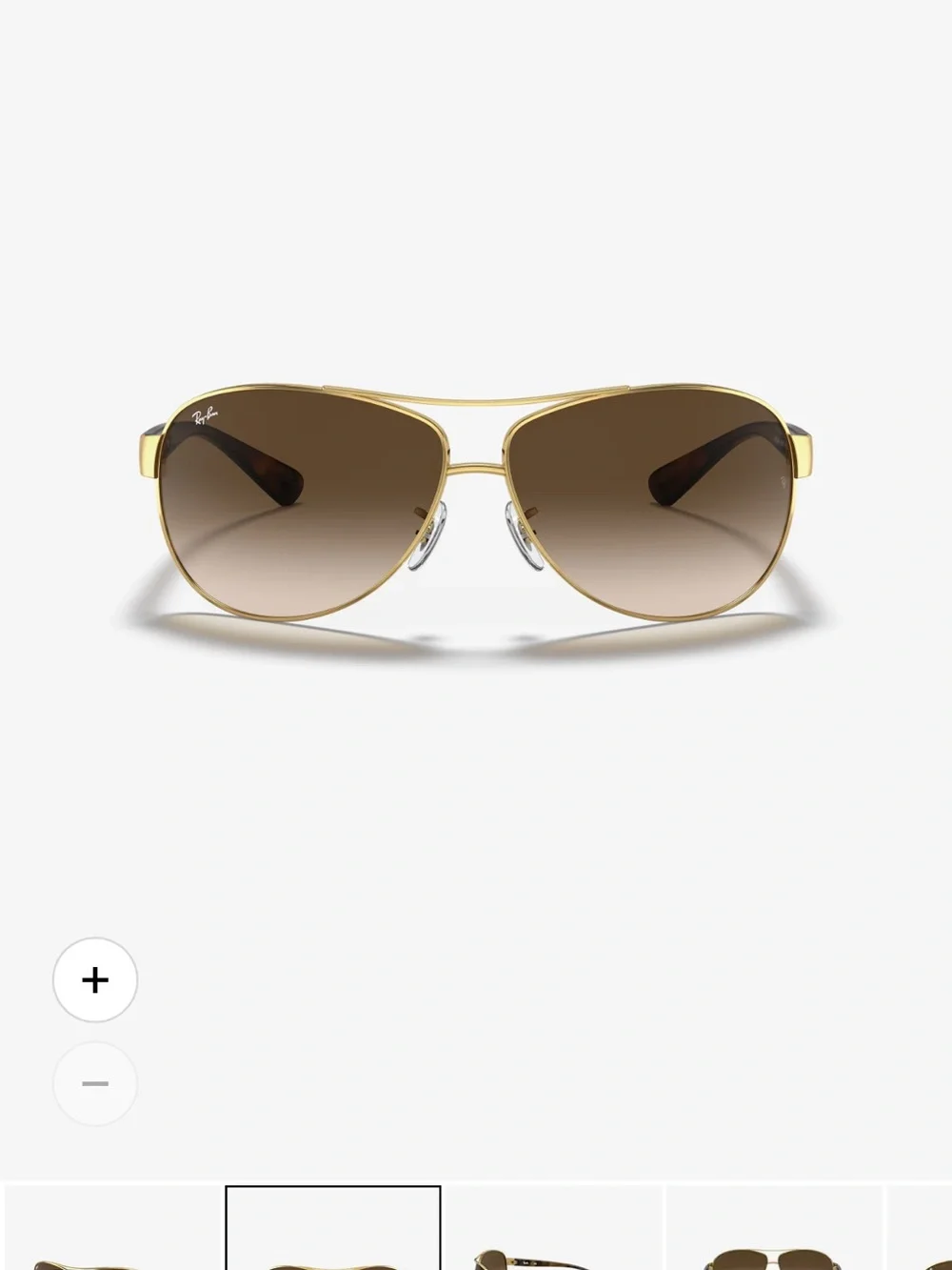 Ray-Ban Gold Frame Brown Gradient Aviator Sunglasses